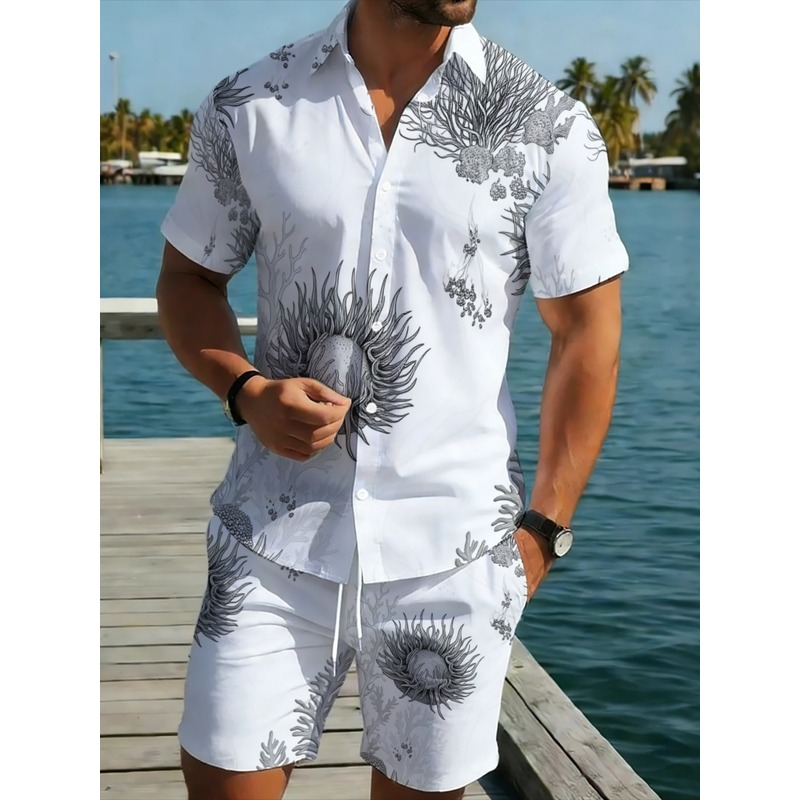 Men's Floral Hawaiian Shirt &  - Resort Shirt Floral 评论和价格