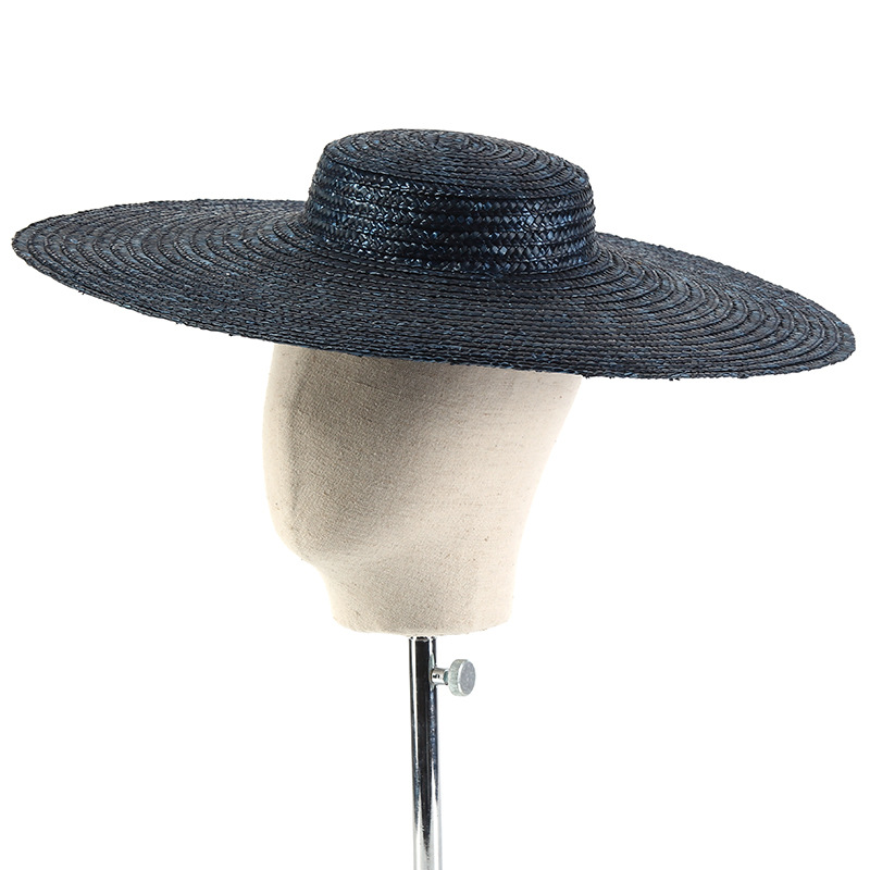 15cm Wide Brim Straw Hat Flat  - Bucket Hat Straw 评论和价格