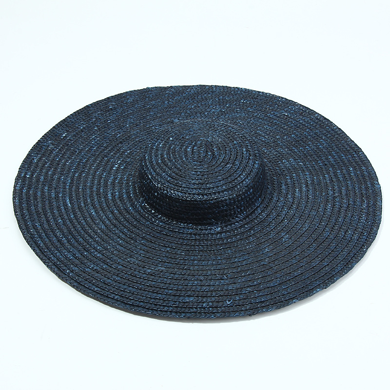 15cm Wide Brim Straw Hat Flat  - Bucket Hat Straw 评论和价格