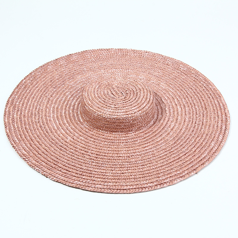 15cm Wide Brim Straw Hat Flat  - Bucket Hat Straw 评论和价格