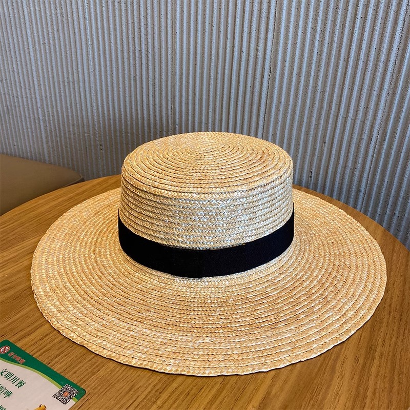 Boater Straw Hat French elegan - Bucket Hat Straw 评论和价格