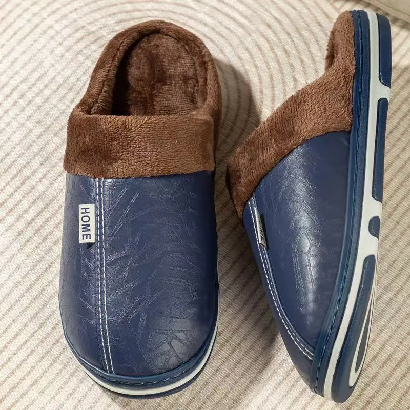 Men's Big Size Winter Slippers - Flip Flop Leather Men 评论和价格