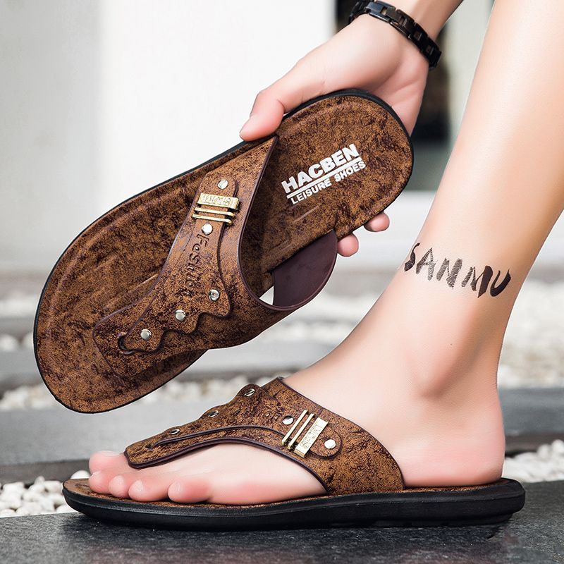 2026 New Men's Flip Flops Genu - Flip Flop Leather Men 评论和价格